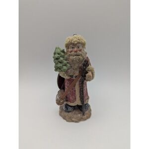 Vintage Enchanted Forest Christmas Santa Claus Ornament 2004 Glitter 5.5 Inch